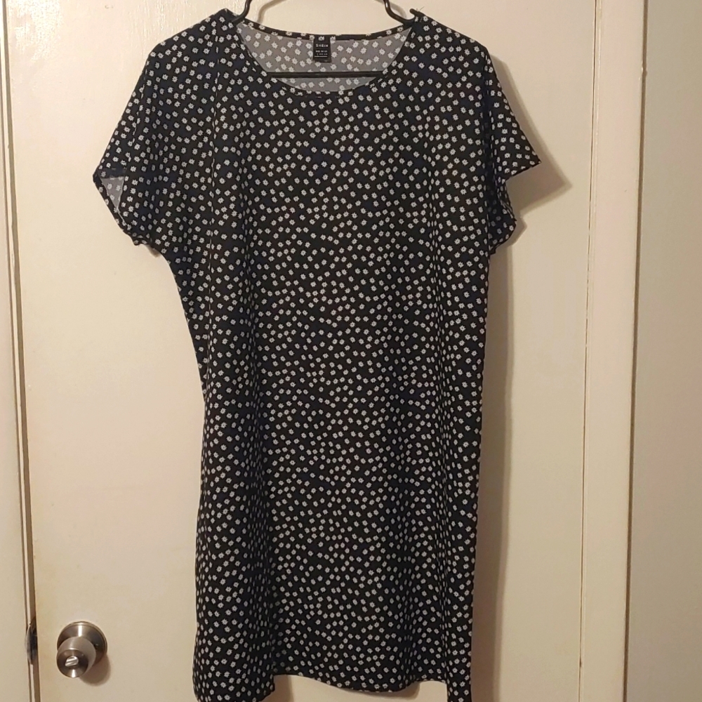 Shein floral black dress
